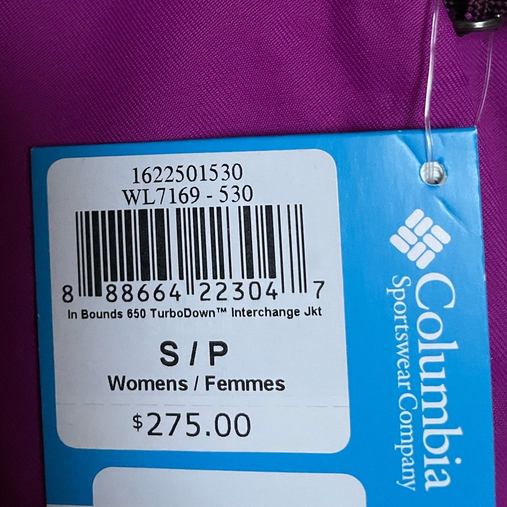 NWT Columbia Women’s in Bounds 650 TurboDown Interchange Jacket size Small - Picture 2 of 2